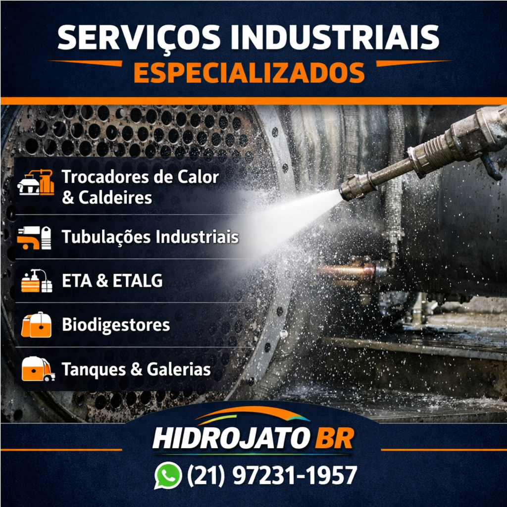 Hidrojateamento em trocadores de calor em Bauru