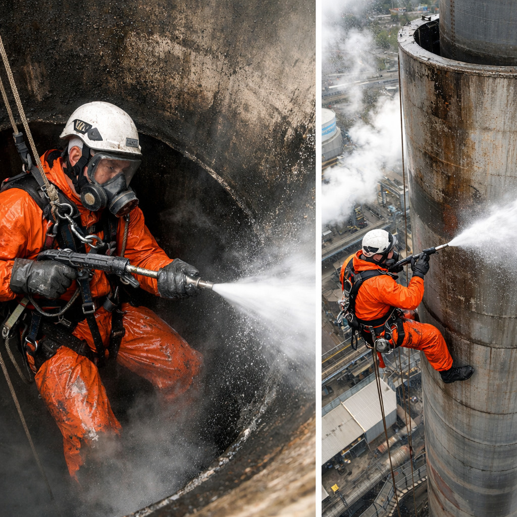 Limpeza de chaminés industriais em Bauru
